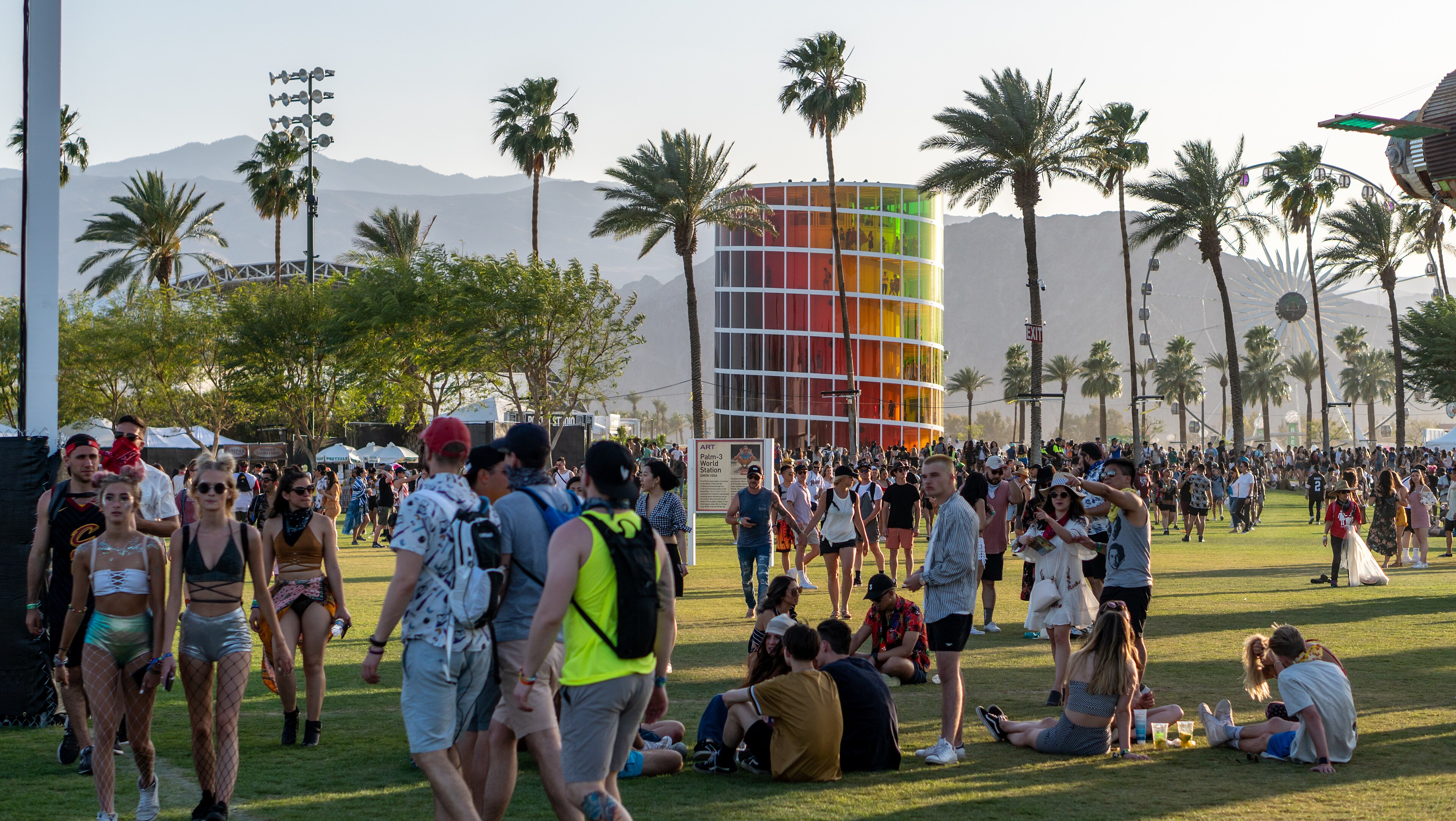 Coachella festival crowd and stage